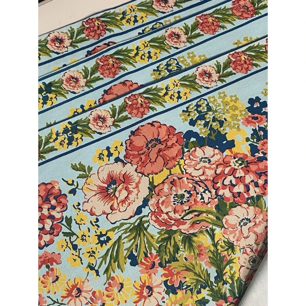 April‎ Cornell Floral Zinnia Garden Set of 4 Placemats Cottage Shabby French